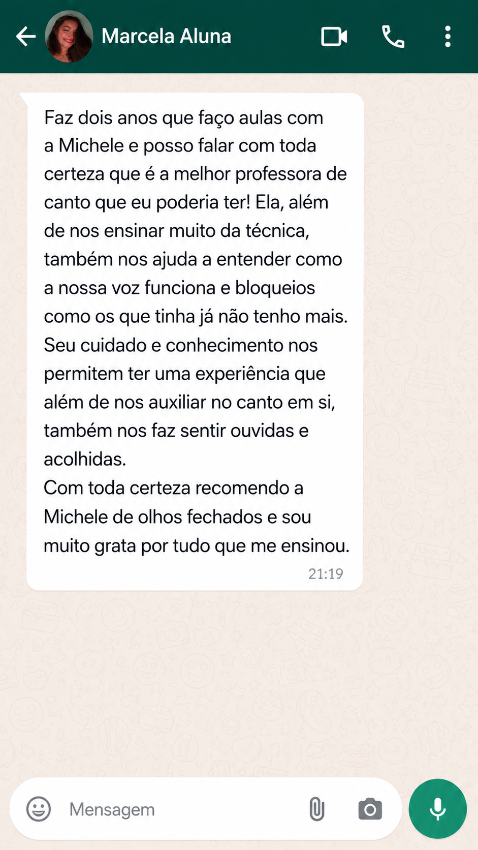 Depoimento de Marcela